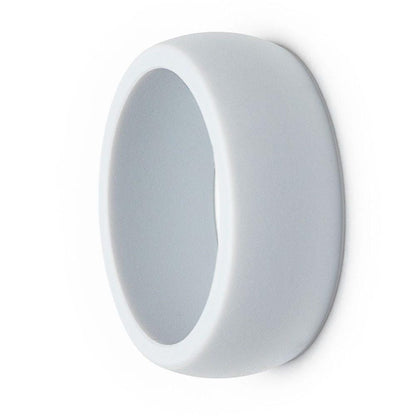 Thick gray silicone ring, 8.7mm wide, shown at an angle on a white background