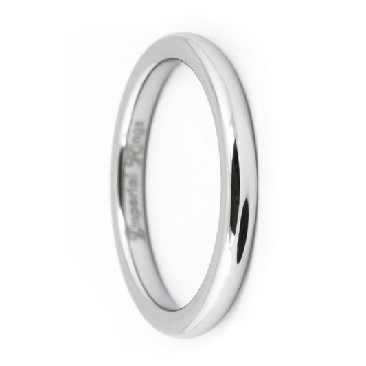 Silver Polished and Domed Tungsten Carbide Wedding Ring | 3mm